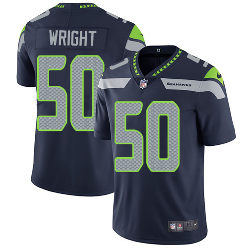 Nike Seahawks #50 K.J. Wright Steel Blue Team Color Men's Stitched NFL Vapor Untouchable Limited Jersey - Click Image to Close